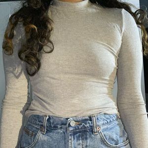 Grey mock neck